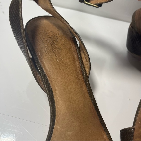 Madewell Women’s Alice Ankle Strap Mid Heel Open Toe Sandal Heel Python Size 8.5 - Picture 7 of 10